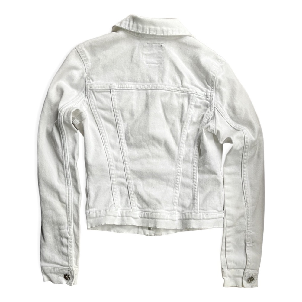 Kardashian Kollection White Denim Jean Jacket, sz XS - Picture 3 of 12